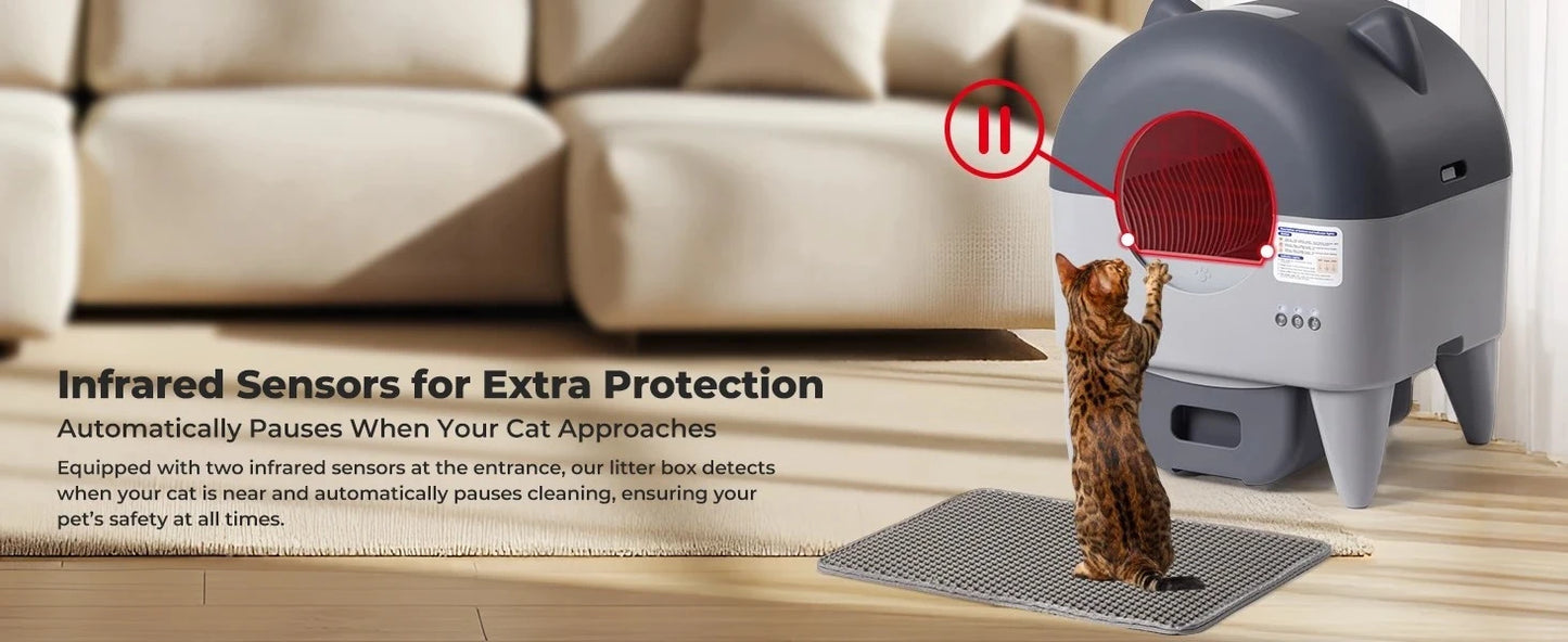 Lunapurr Automatic Self Cleaning Cat Litter Box With App Control