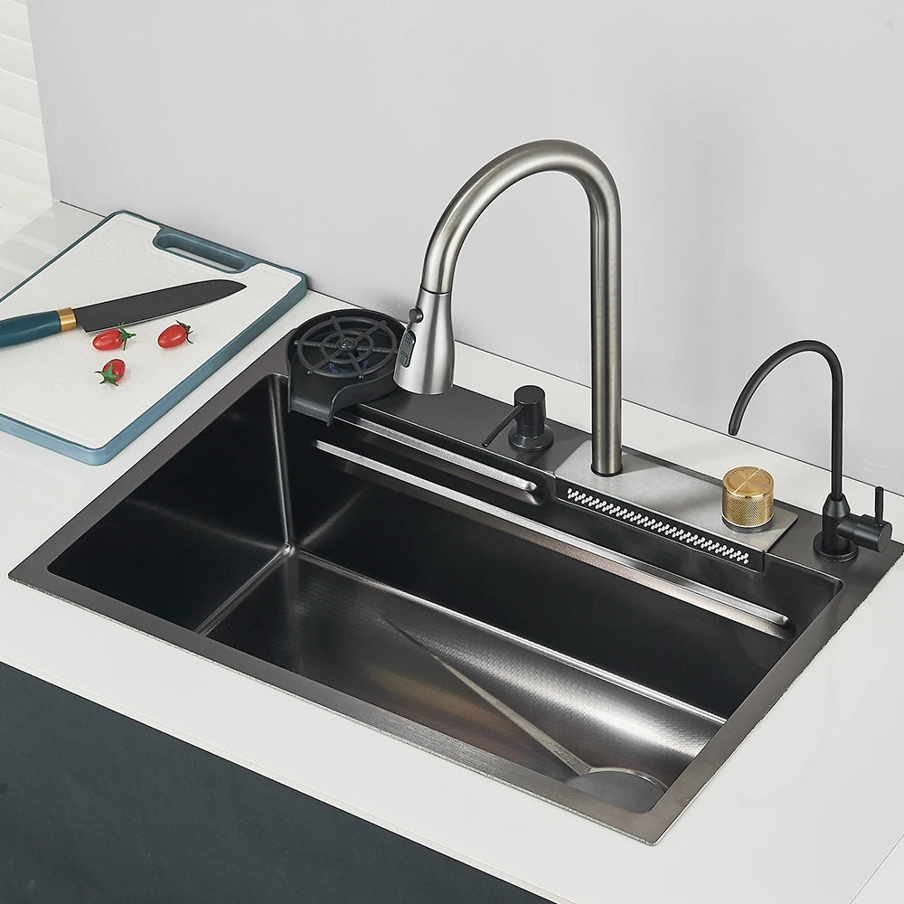 MYQualife Stainless Steel Undermount Kitchen Sink Set With Faucet