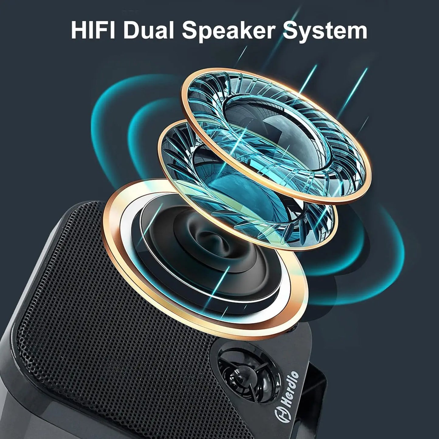 Herdio Waterproof Marine Speakers 100W 4 Inch Outdoor Audio