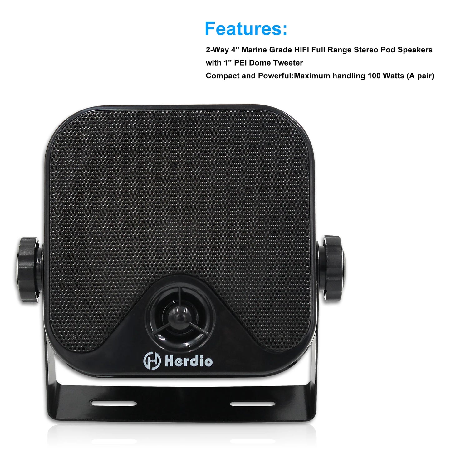 Herdio Waterproof Marine Speakers 100W 4 Inch Outdoor Audio