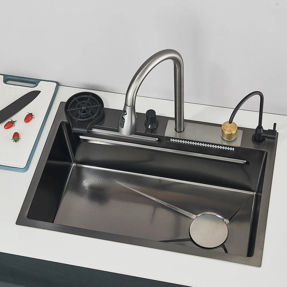 MYQualife Stainless Steel Undermount Kitchen Sink Set With Faucet