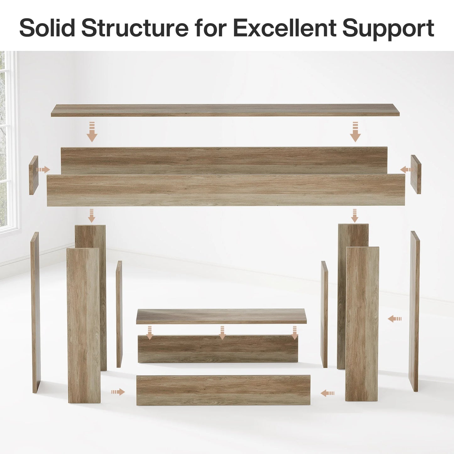 Tribesigns Farmhouse Console Table Two-Tier Entryway Table With U-Shaped Base