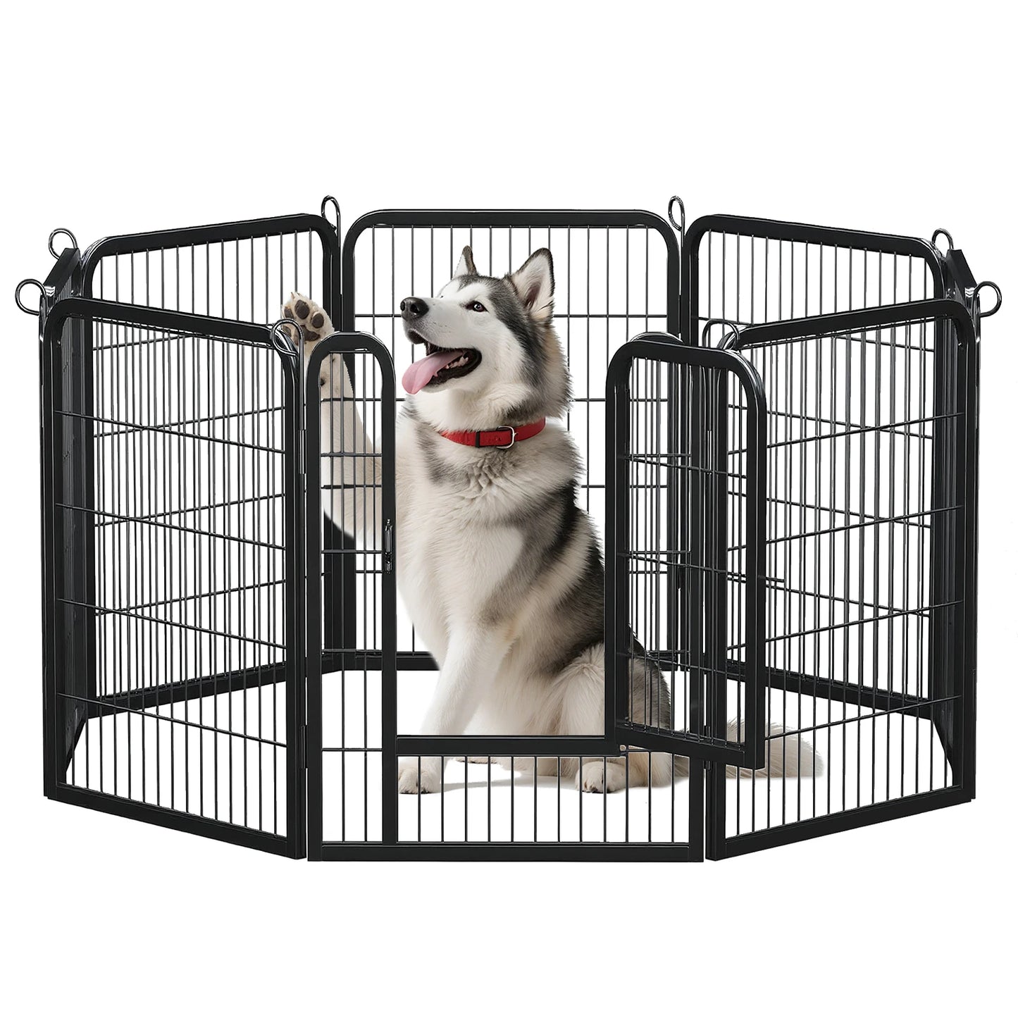 PEQULTI Heavy Duty Metal Puppy Playpen for Indoor Outdoor Use