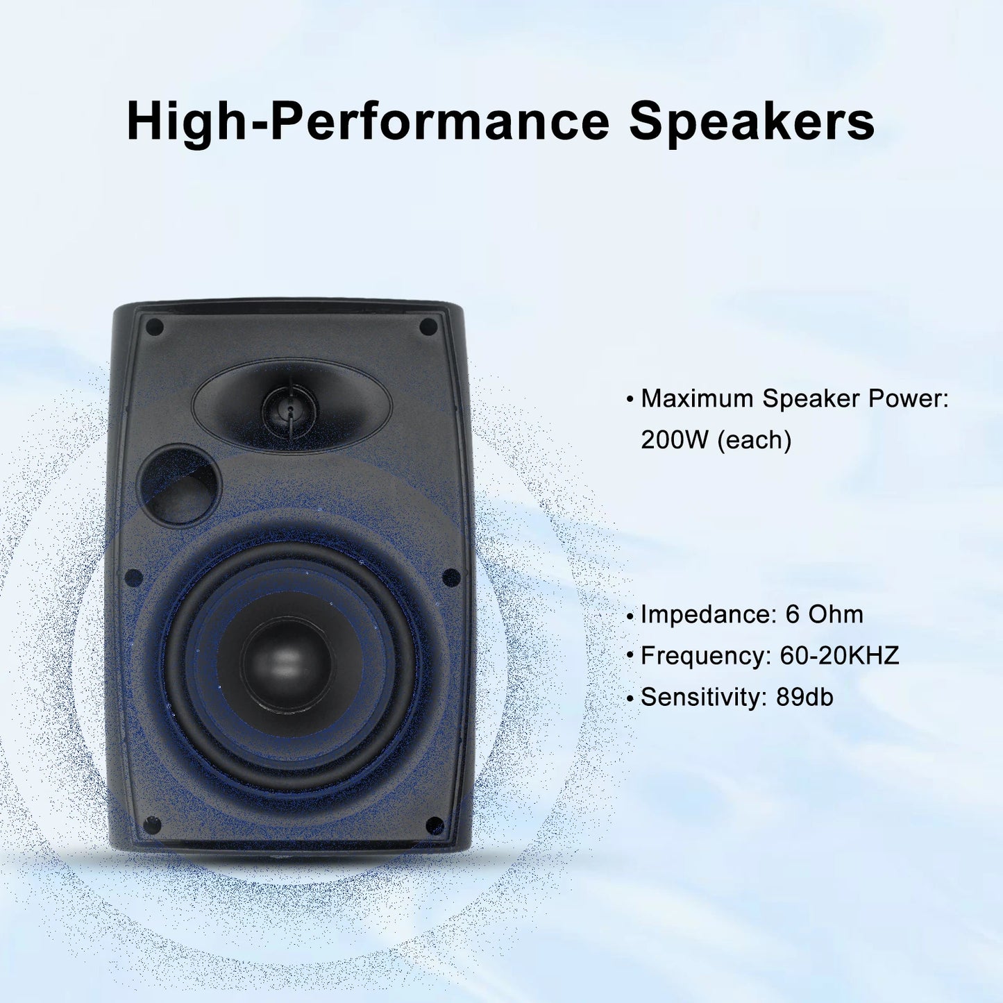 Herdio 4 Pack Outdoor Bluetooth Speakers With Wall Mount Amplifier