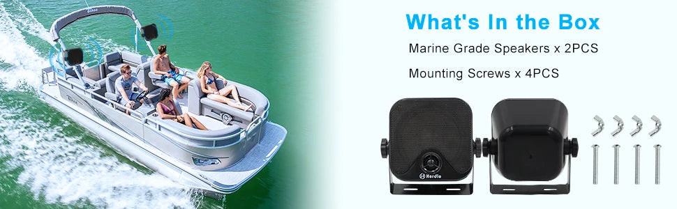 Herdio Waterproof Marine Speakers 100W 4 Inch Outdoor Audio