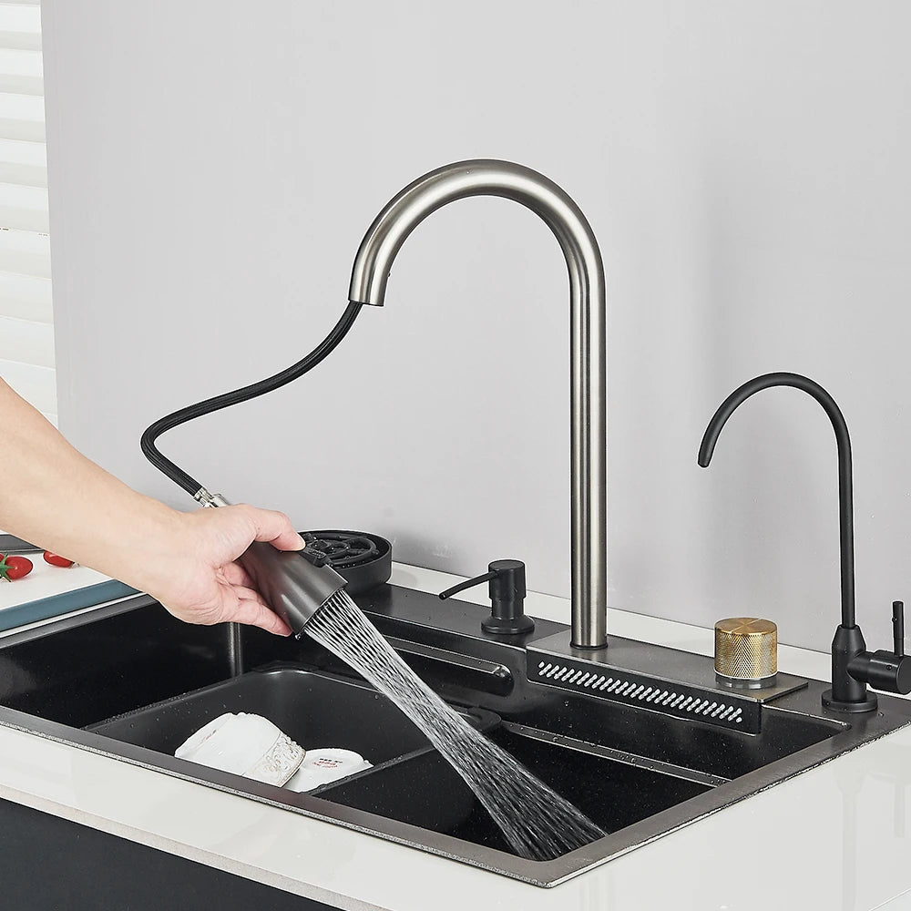 MYQualife Stainless Steel Undermount Kitchen Sink Set With Faucet
