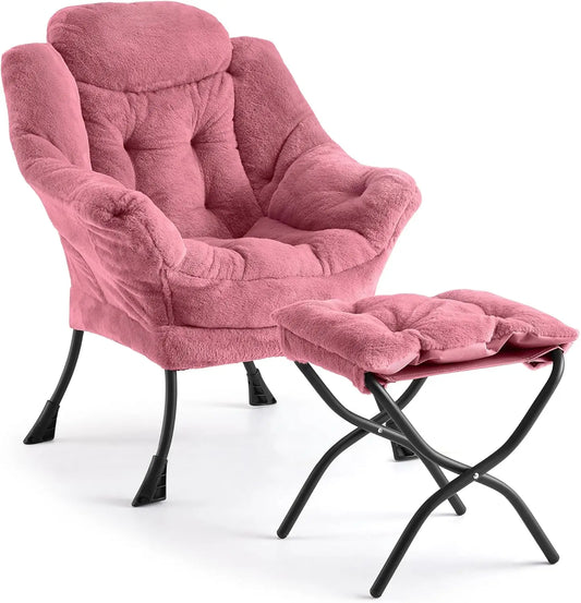 Lazy Chair With Ottoman Lounge Armchair For Living Room And Bedroom