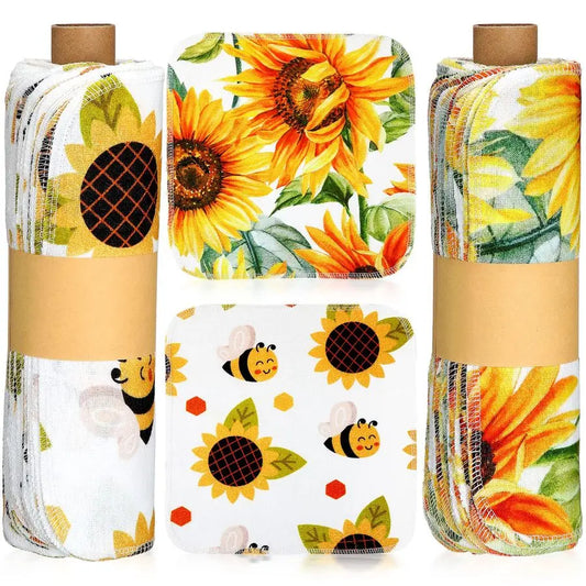 Reusable Paper Towels With Roll 50 Pcs Cotton Cloths Kitchen Dishcloth