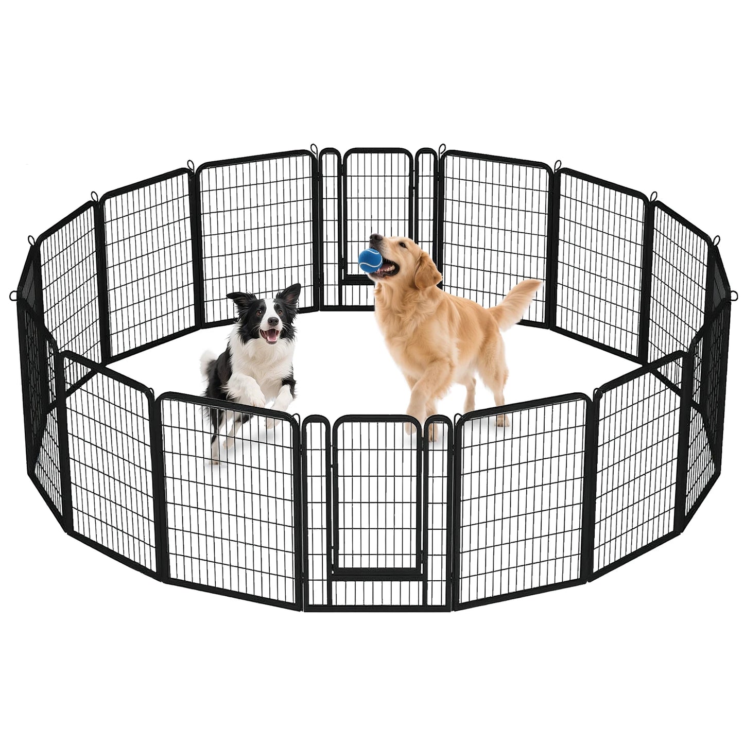 PEQULTI Heavy Duty Metal Puppy Playpen for Indoor Outdoor Use