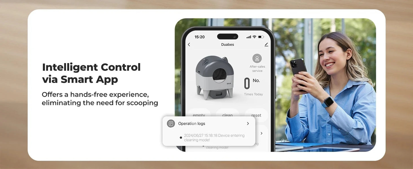 Lunapurr Automatic Self Cleaning Cat Litter Box With App Control