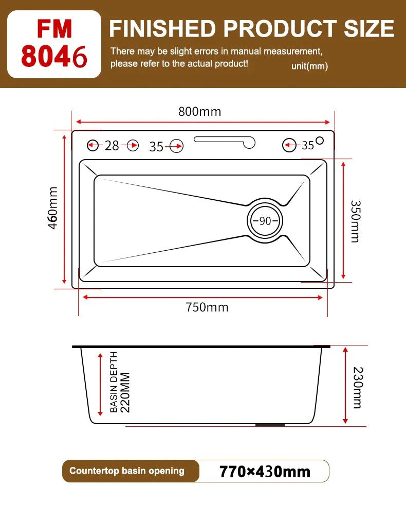 Telisiya Waterfall Stainless Steel Kitchen Sink Four Hole Above Counter