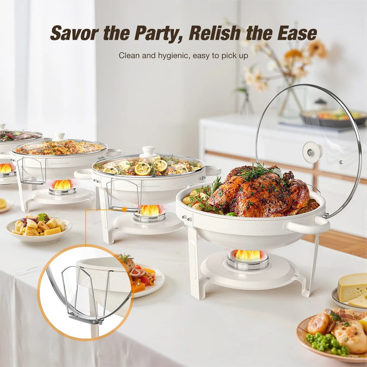 Warmounts Chafing Dishes Buffet Set With Glass Lid
