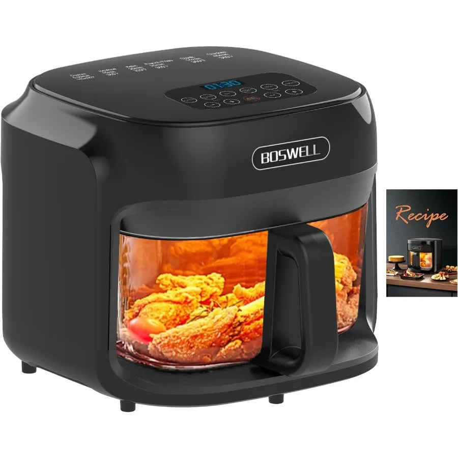 LISM Glass Air Fryer With 360 Degree Circulation For Cooking