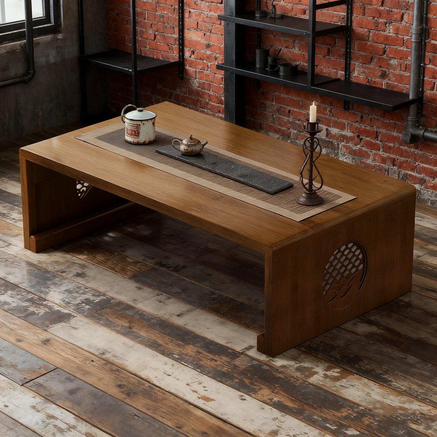 Foldable Japanese Style Low Coffee Table Tatami Floor Seating
