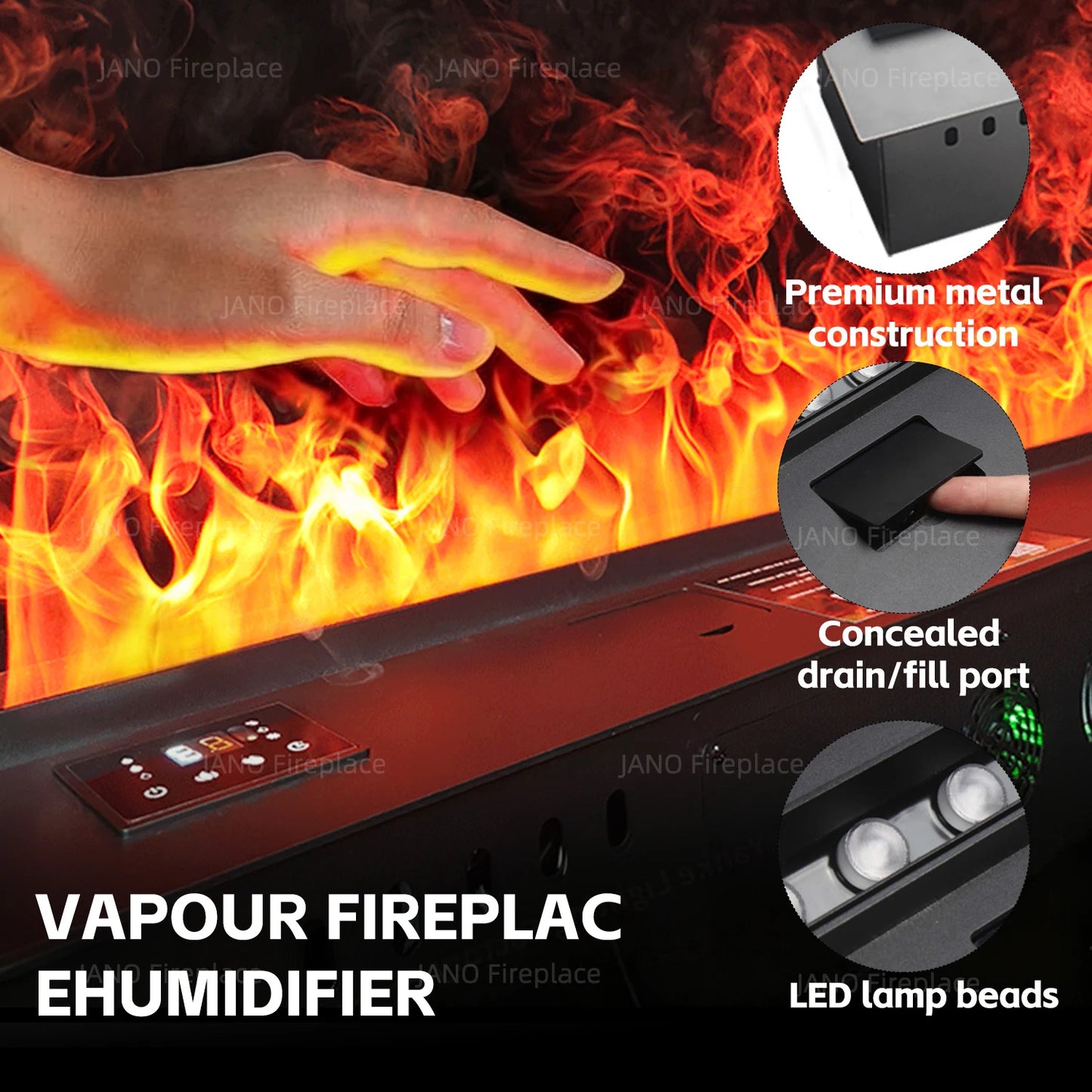 Local Stock USA Water Vapor Fireplace Simulated 3D Flame Humidifier
