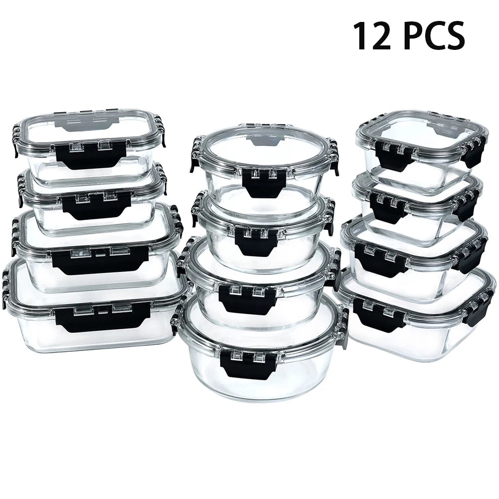 Glass Lunch Box Meal Prep Airtight Bento Microwave BPA Free