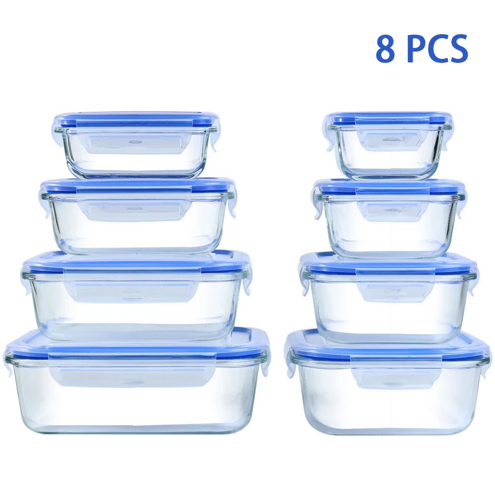 Glass Food Storage Containers, Leakproof Airtight, Microwave And Oven Safe