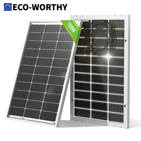 ECO-WORTHY Bifacial 100W 12V Solar Panel For RVs SunSheds