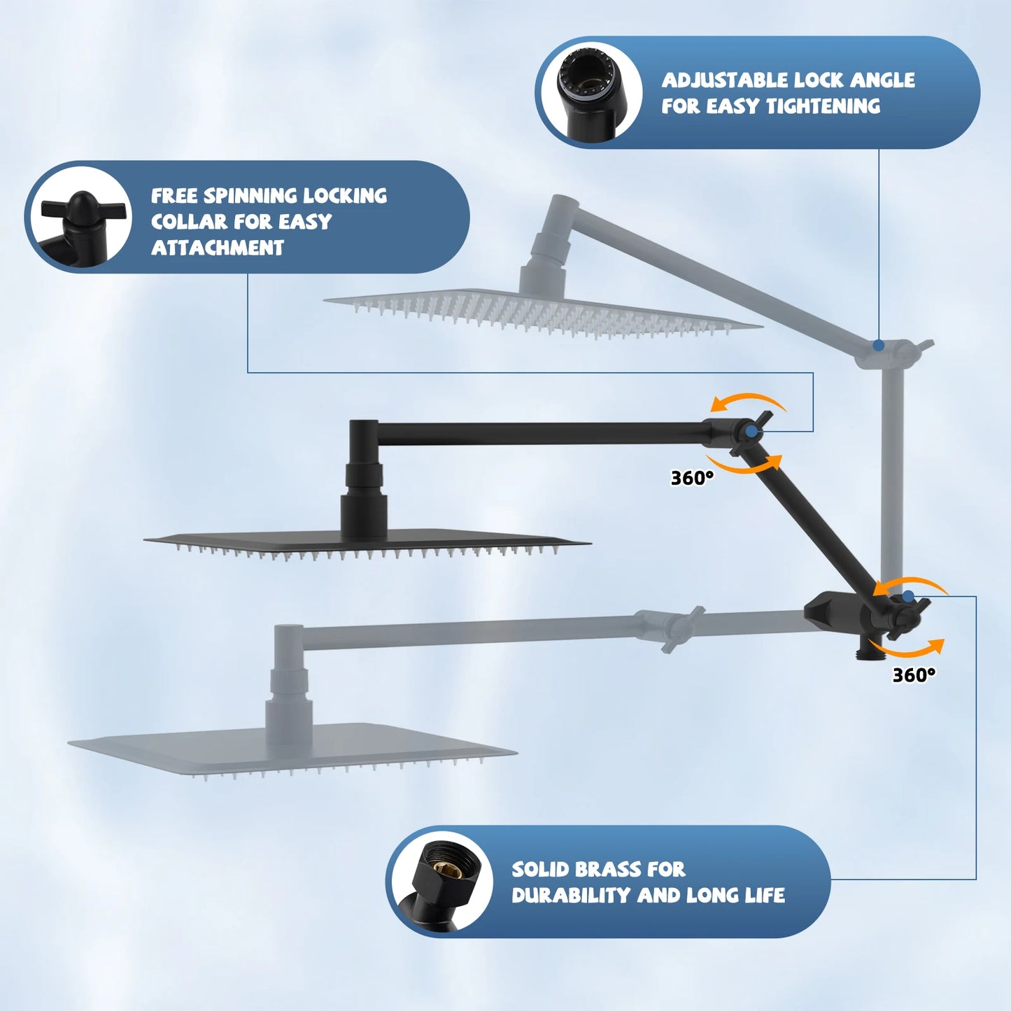 Filtered Shower Head, 10” High Pressure Rainfall Shower Head with Handheld Spray 10 Mode Handheld Powerful Wash