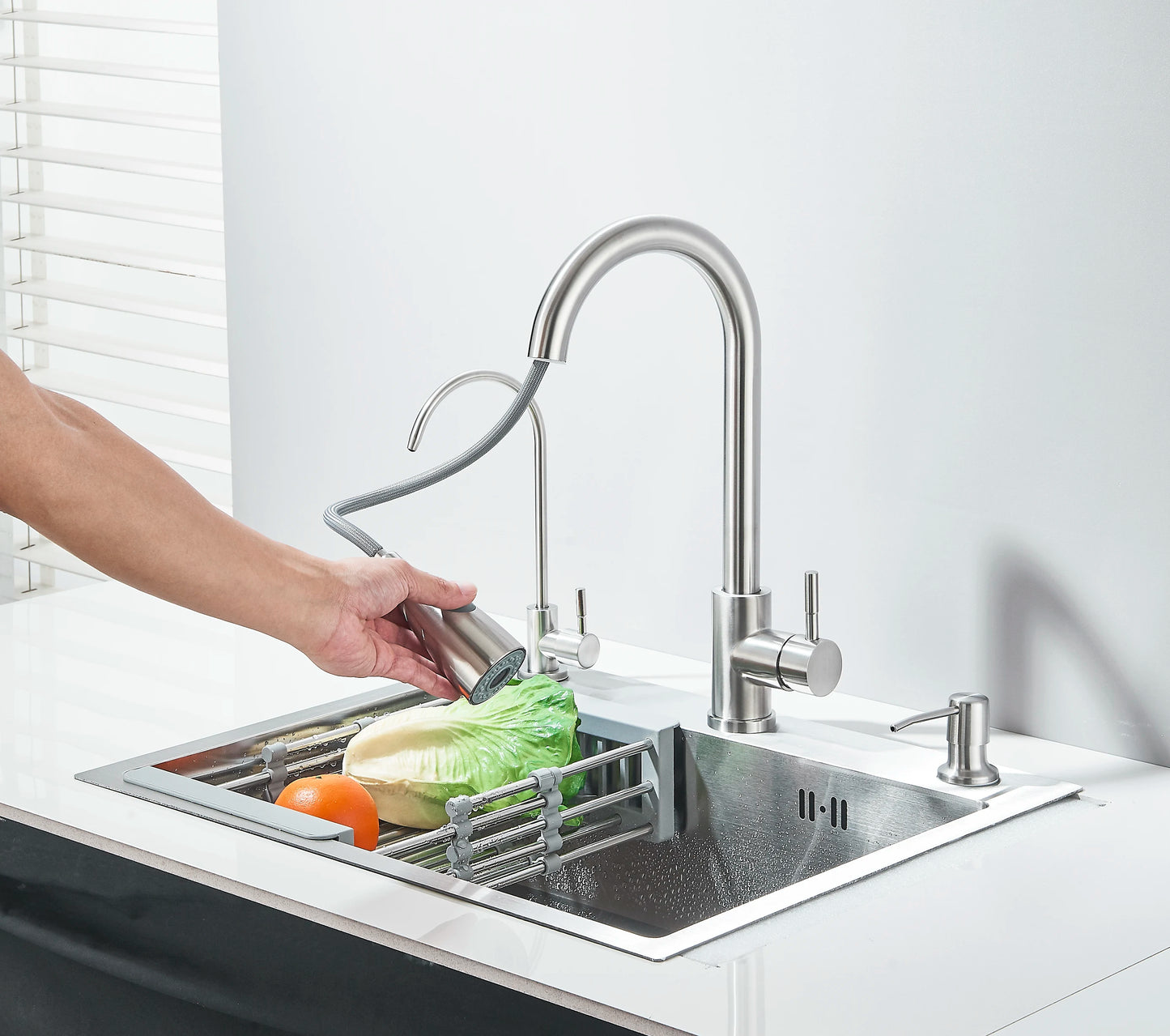 MYQualife Stainless Steel Kitchen Sink With Faucet And Soap Dispenser