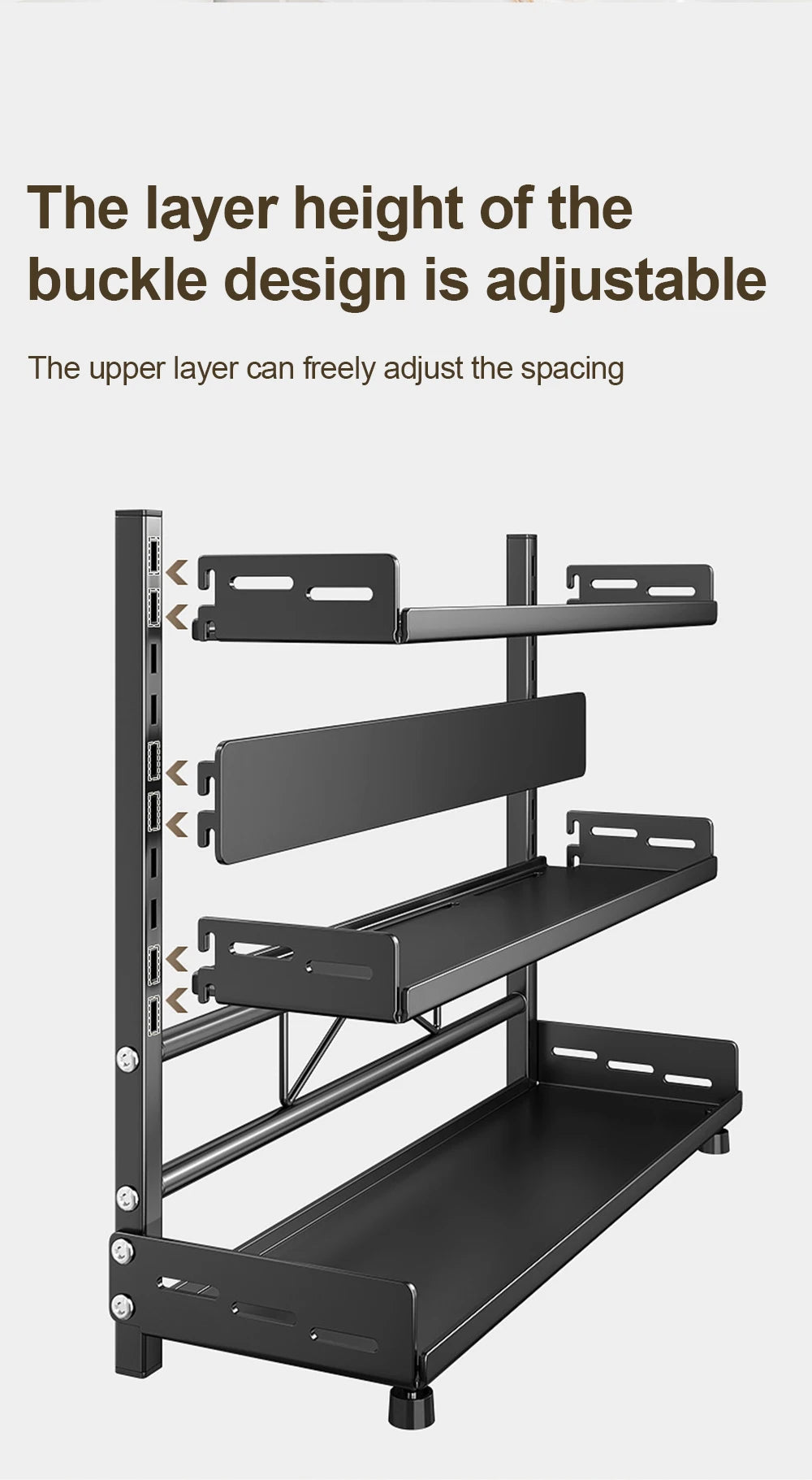 3 Tier Spice Storage Rack Adjustable Countertop Organizer