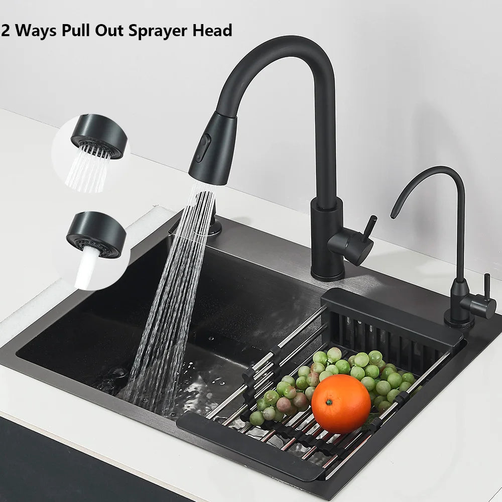MYQualife Stainless Steel Kitchen Sink With Faucet And Soap Dispenser