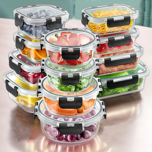 Glass Lunch Box Set Airtight Meal Prep Containers Dishwasher Safe