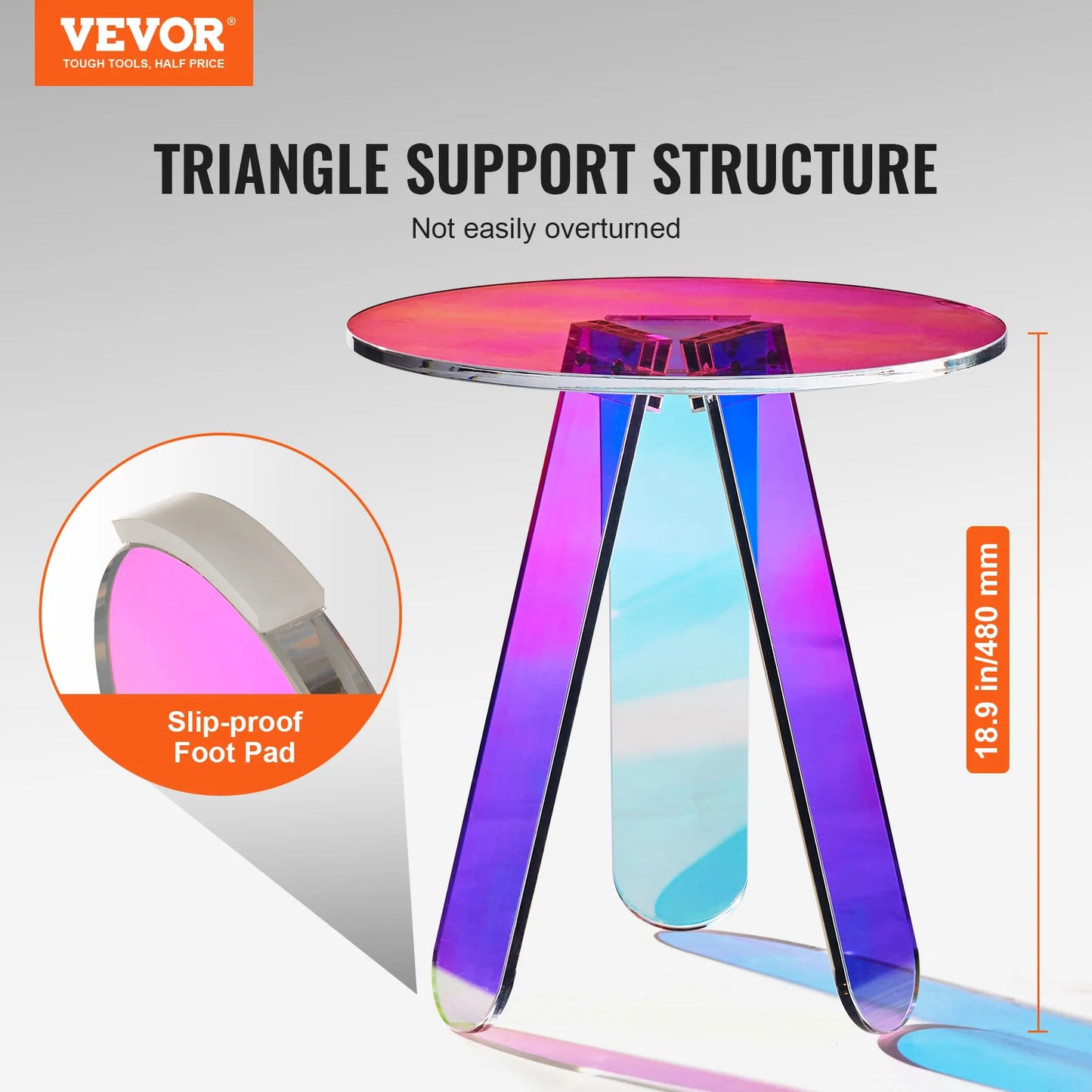 Round Acrylic Side Table for Living Room Modern Decor