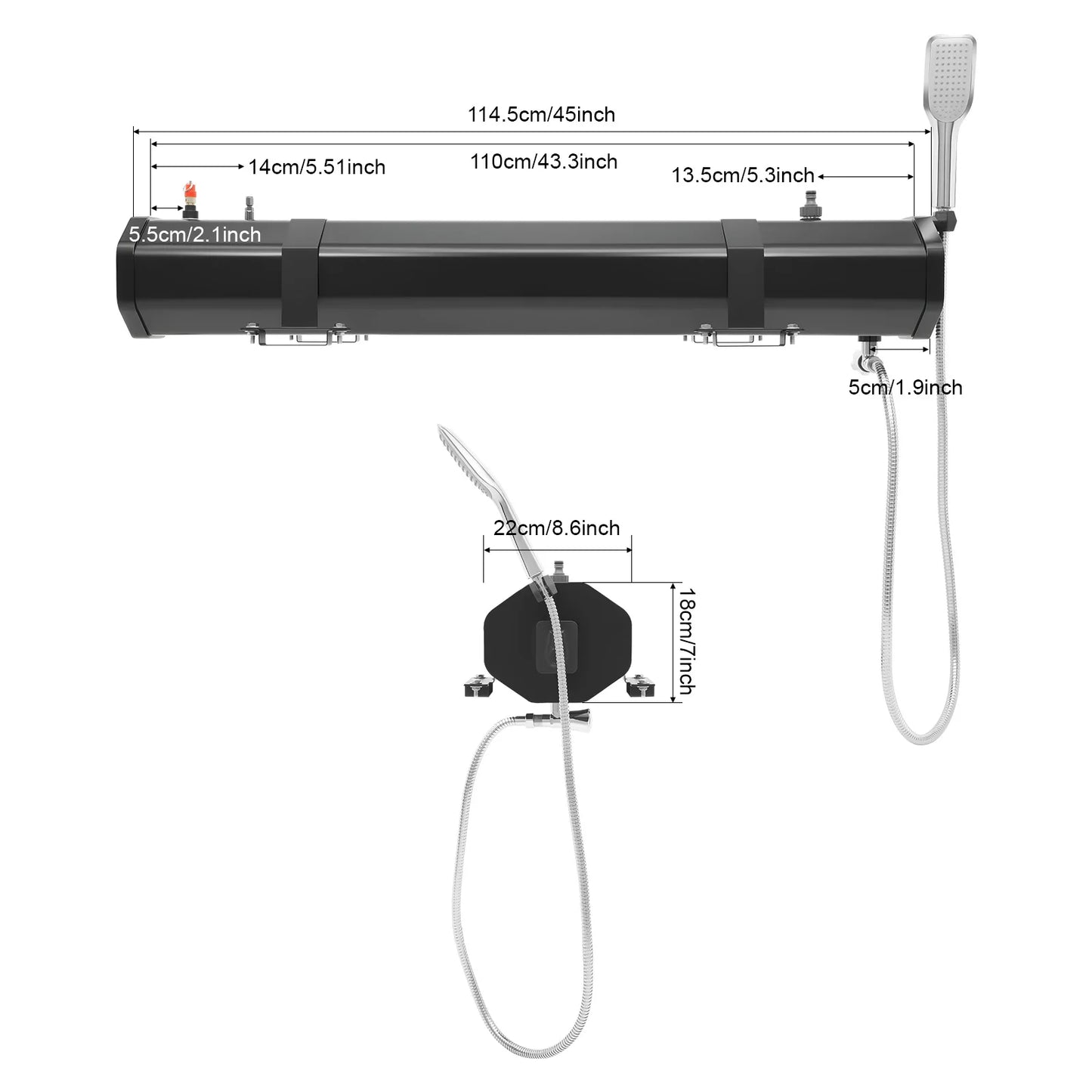 Portable Camping Water Tank For Roof Rack Shower And Outdoors