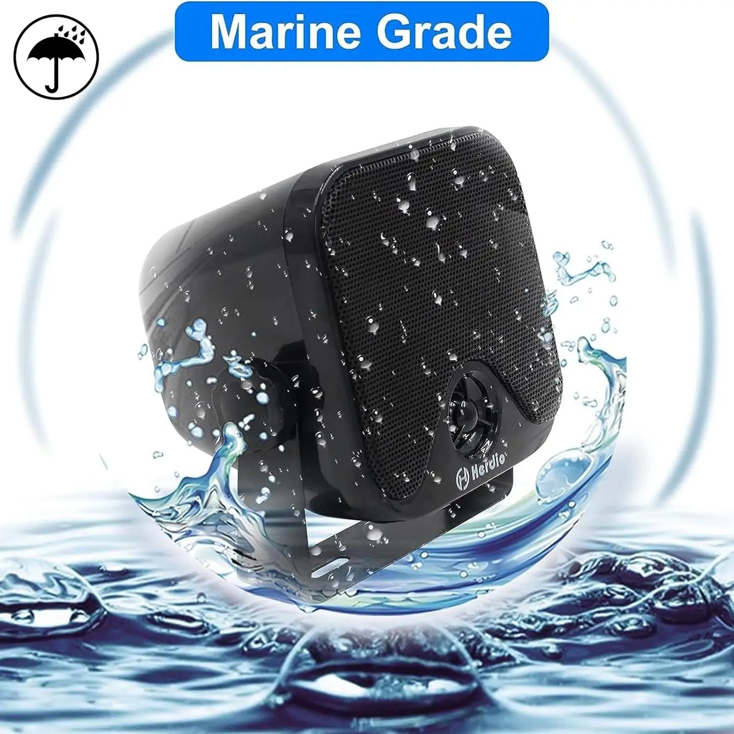 Herdio Waterproof Marine Speakers 100W 4 Inch Outdoor Audio
