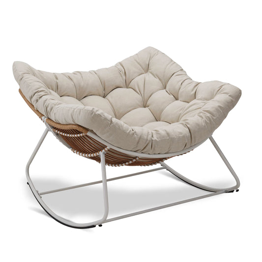 Outdoor Wicker Egg Chair Papasan With Cushioned Seat For Porch