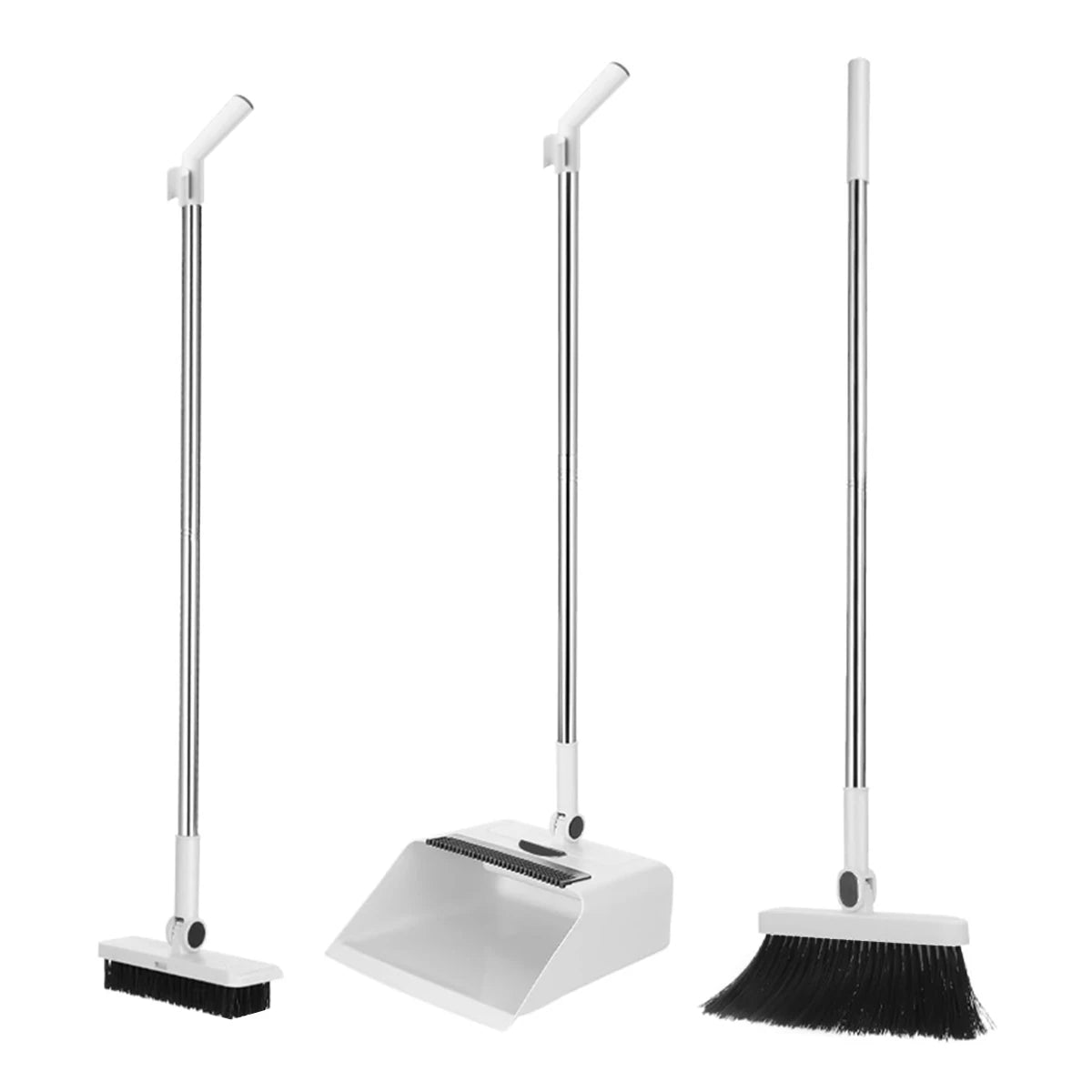 3 In 1 Broom And Dustpan Set With ExtraLong Handle