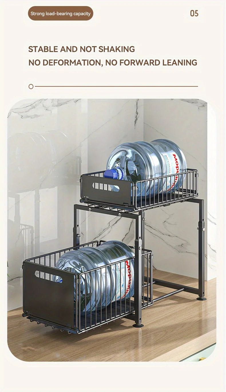 AEHOME 2 Tier Slide Out Cabinet Organizer Heavy Duty
