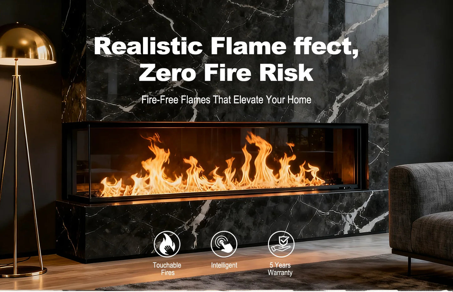 Local Stock USA Water Vapor Fireplace Simulated 3D Flame Humidifier