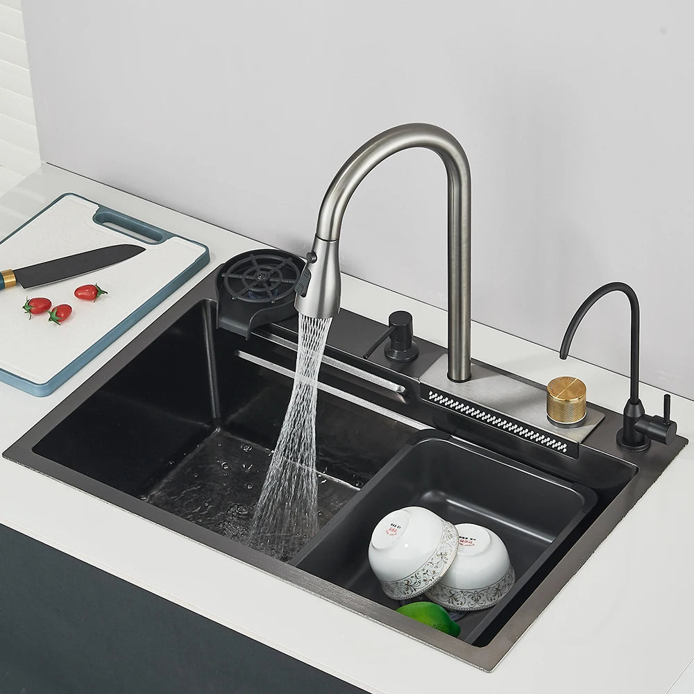 MYQualife Stainless Steel Undermount Kitchen Sink Set With Faucet
