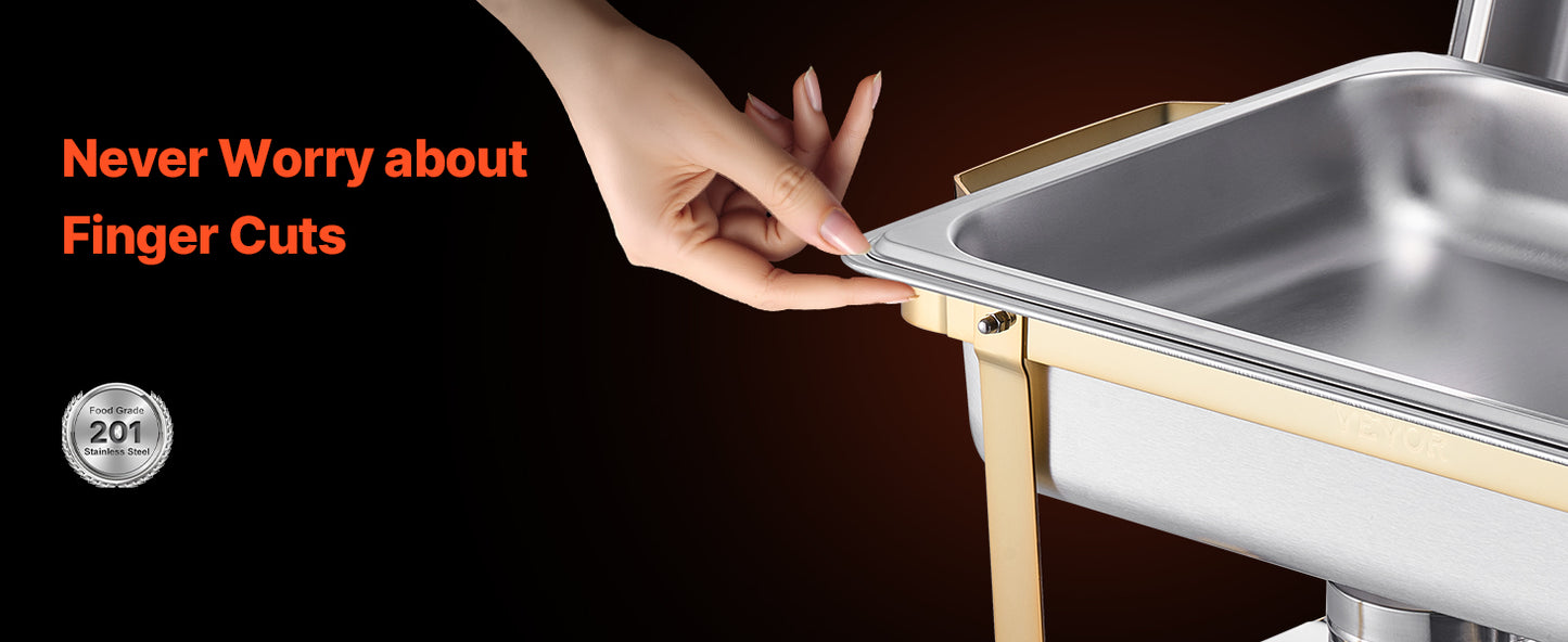 SucceBuy Chafing Dish Buffet Set Stainless Steel Chafer With Pans