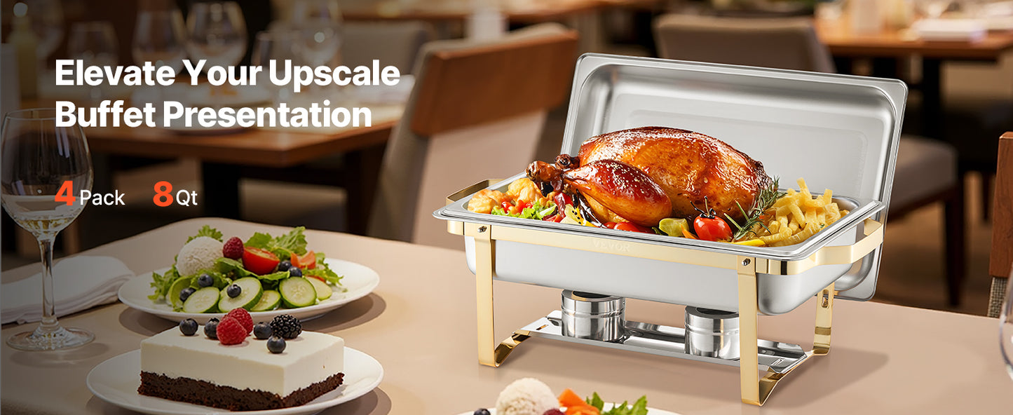 SucceBuy Chafing Dish Buffet Set Stainless Steel Chafer With Pans