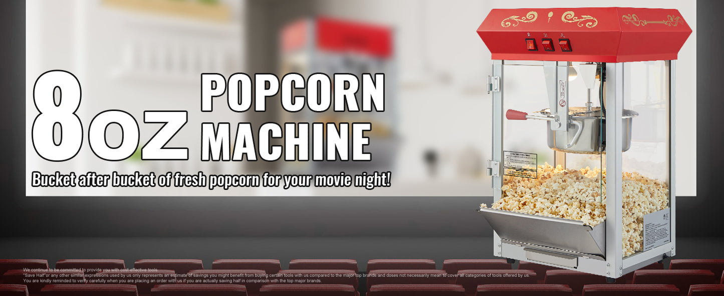 SucceBuy Electric Popcorn Maker Commercial Popper Machine With Scoop