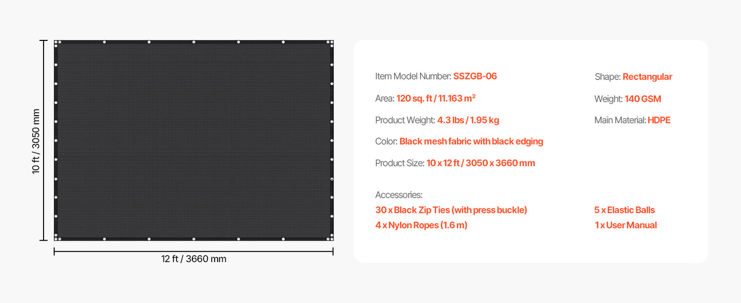 90 Percent Sun Shade Cloth For Outdoor Patio Garden HDPE