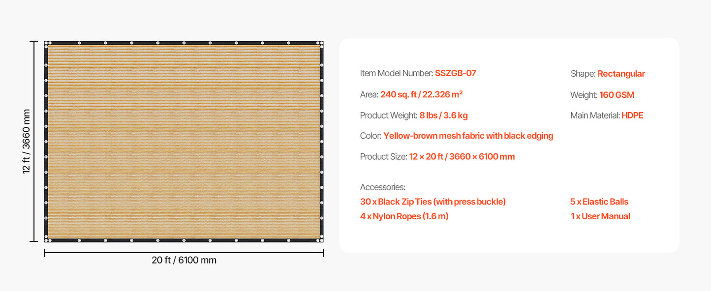 90 Percent Sun Shade Cloth For Outdoor Patio Garden HDPE