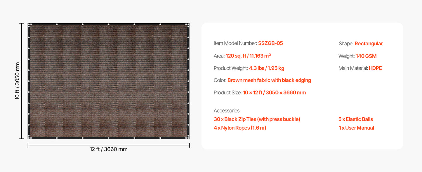 90 Percent Sun Shade Cloth For Outdoor Patio Garden HDPE