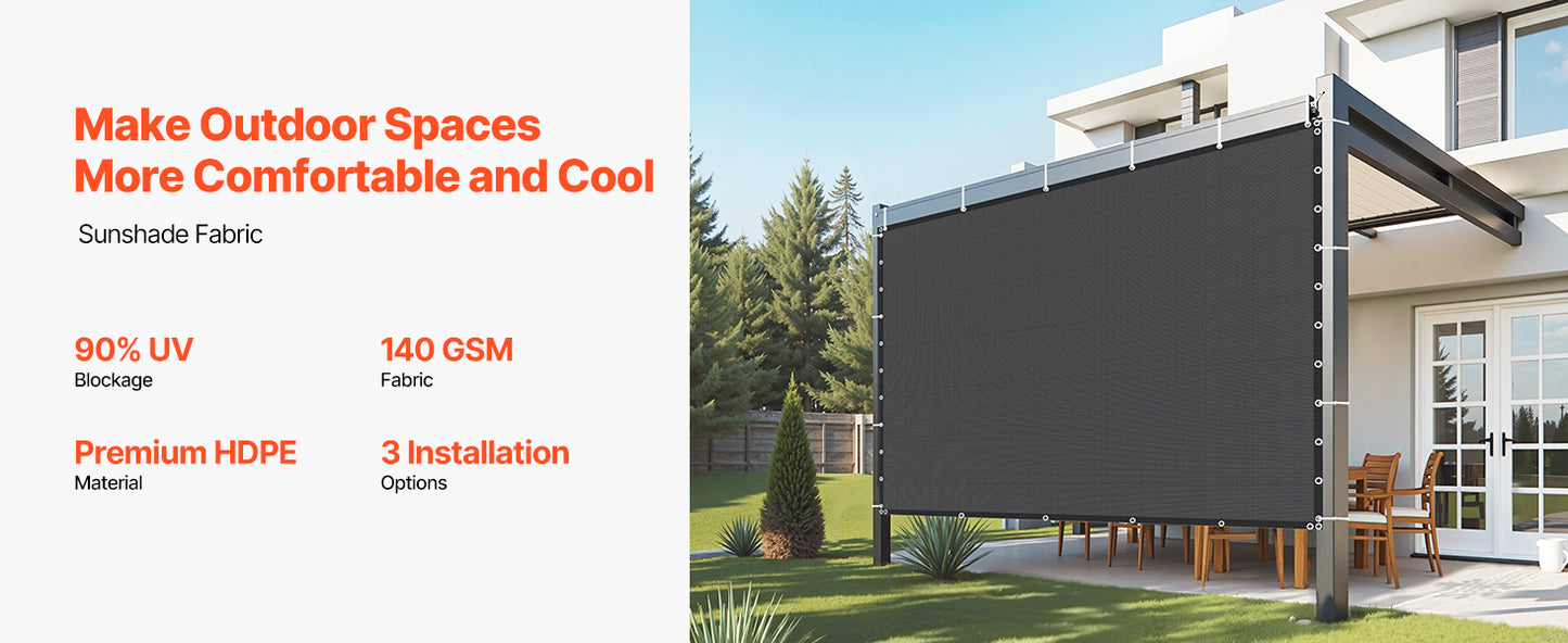 VEVOR 90 Percent Sun Shade Cloth HDPE For Outdoor Pergola