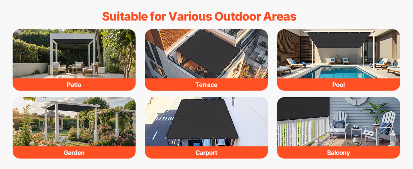90 Percent Sun Shade Cloth For Outdoor Patio Garden HDPE